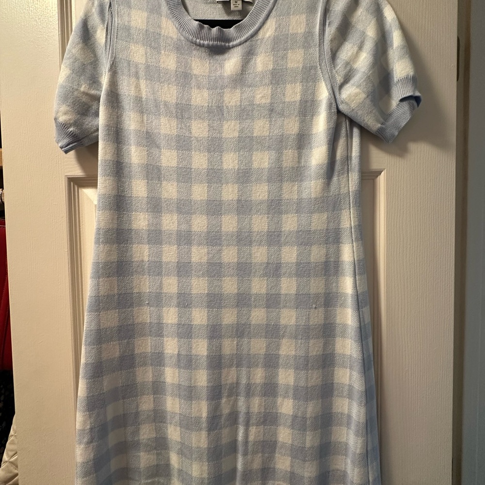Blue Checkered Mini Dress